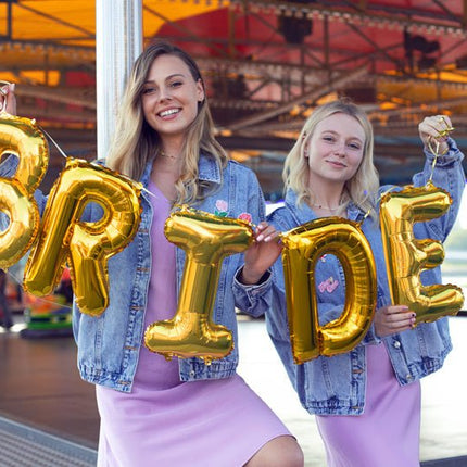 Folie Ballon Letter R Goud Leeg 35cm van Partydeco koop je bij Partywinkel