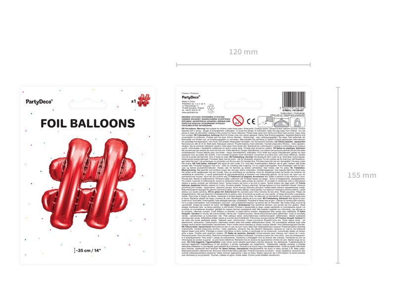 Folie Ballon Letter  Rood Leeg 35cm van Partydeco koop je bij Partywinkel