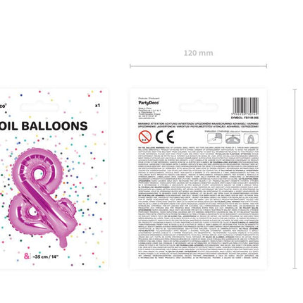 Folie Ballon Letter & Roze Leeg 35cm van Partydeco koop je bij Partywinkel