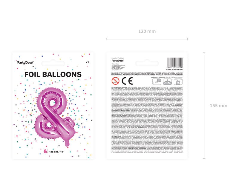 Folie Ballon Letter & Roze Leeg 35cm van Partydeco koop je bij Partywinkel
