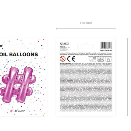 Folie Ballon Letter  Roze Leeg 35cm van Partydeco koop je bij Partywinkel