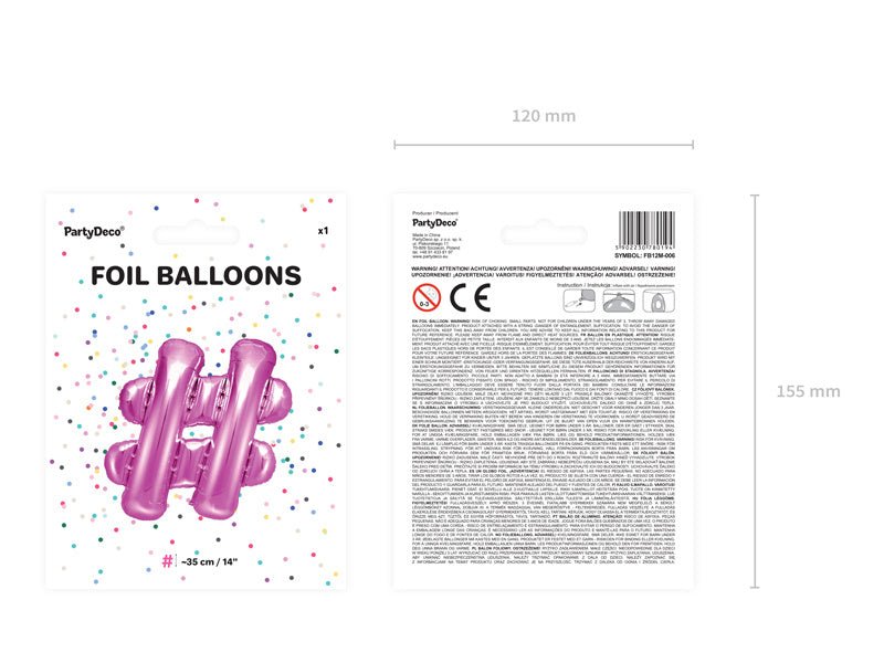 Folie Ballon Letter  Roze Leeg 35cm van Partydeco koop je bij Partywinkel