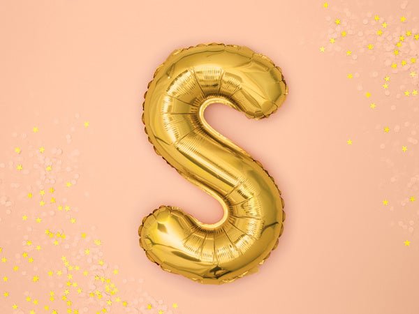 Folie Ballon Letter S Goud Leeg 35cm van Partydeco koop je bij Partywinkel