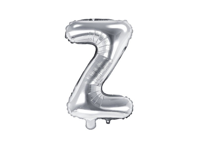 Folie Ballon Letter Z Zilver Leeg 35cm van Partydeco koop je bij Partywinkel