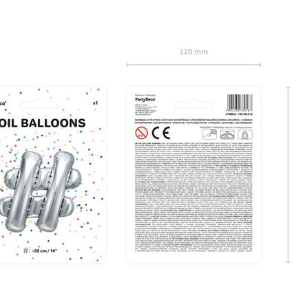 Folie Ballon Letter  Zilver Leeg 35cm van Partydeco koop je bij Partywinkel