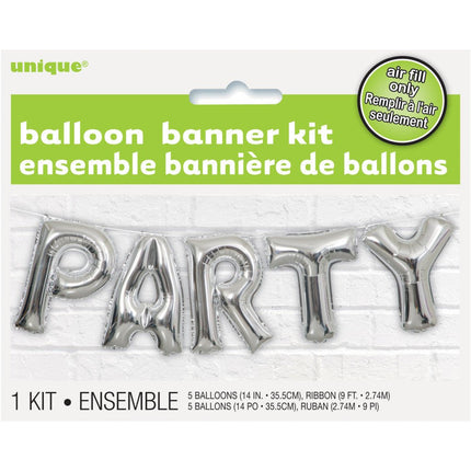 Folie Ballon Party Zilver Leeg 2,74m van Unique koop je bij Partywinkel