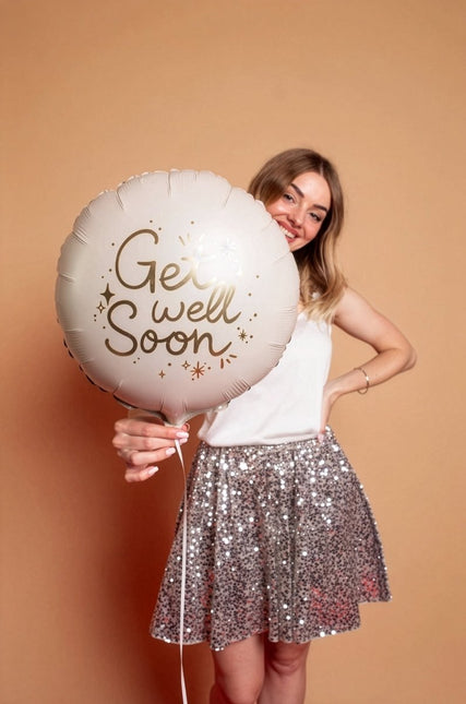 Folie ballon rond ‘'Beterschap’', 35x35 cm, mix Leeg van Partydeco koop je bij Partywinkel