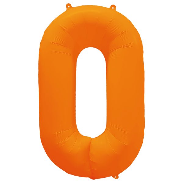 Folie Cijfer Ballon 0 Neon Oranje 86cm x 70cm Leeg van Riethmueller koop je bij Partywinkel