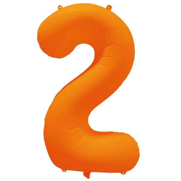 Folie Cijfer Ballon 2 Neon Oranje 86cm x 70cm Leeg van Riethmueller koop je bij Partywinkel