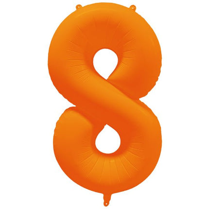 Folie Cijfer Ballon 8 Neon Oranje 86cm x 70cm Leeg van Riethmueller koop je bij Partywinkel