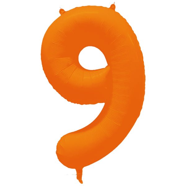 Folie Cijfer Ballon 9 Neon Oranje 86cm x 70cm Leeg van Riethmueller koop je bij Partywinkel