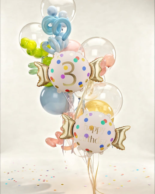 Folie Helium Ballon 3 Jaar Snoep 61cm Leeg van Partydeco koop je bij Partywinkel