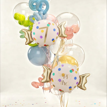 Folie Helium Ballon 7 Jaar Snoep 61cm Leeg van Partydeco koop je bij Partywinkel