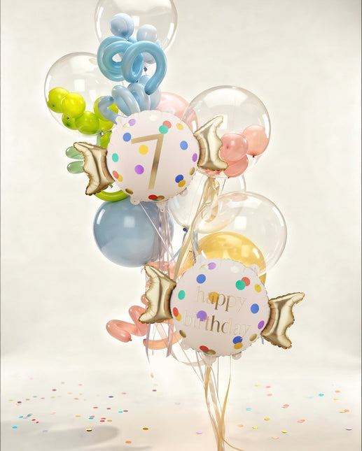 Folie Helium Ballon 7 Jaar Snoep 61cm Leeg van Partydeco koop je bij Partywinkel