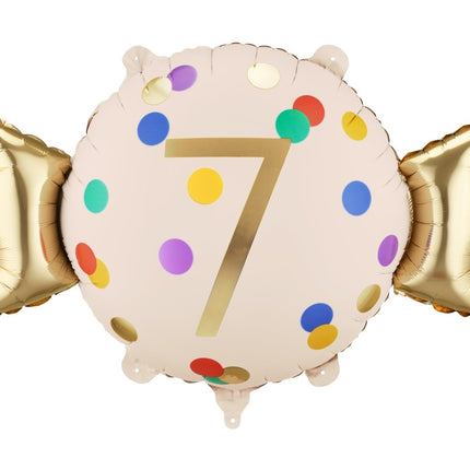 Folie Helium Ballon 7 Jaar Snoep 61cm Leeg van Partydeco koop je bij Partywinkel