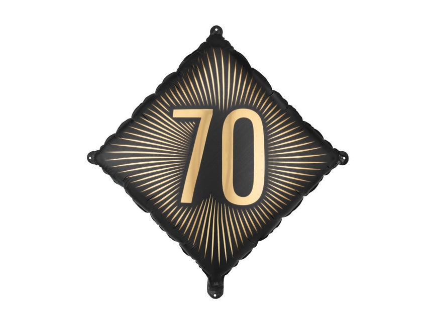 Folie Helium Ballon 70 Jaar Zwart Goud 46cm Leeg van Partydeco koop je bij Partywinkel