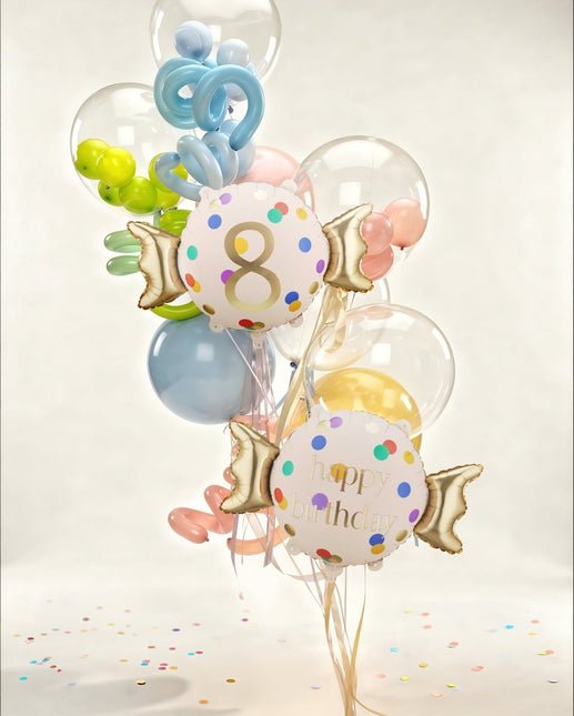Folie Helium Ballon 8 Jaar Snoep 61cm Leeg van Partydeco koop je bij Partywinkel
