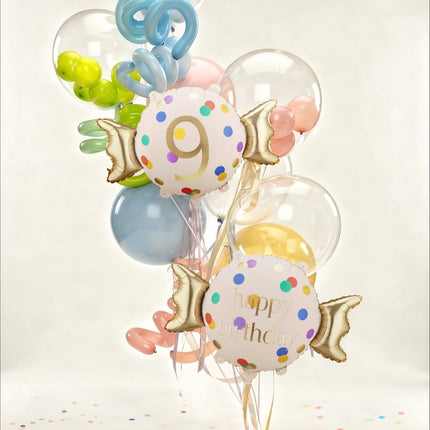 Folie Helium Ballon 9 Jaar Snoep 61cm Leeg van Partydeco koop je bij Partywinkel