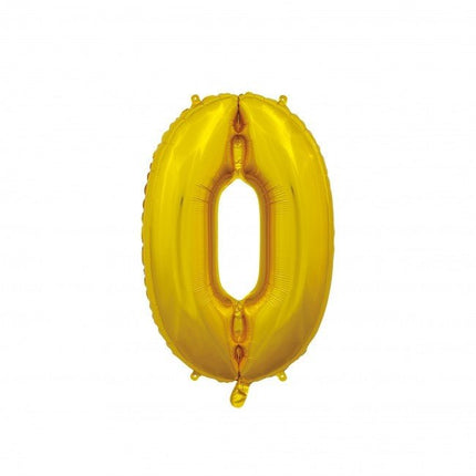 Folieballon Cijfer 0 Goud 66cm van WeFiesta koop je bij Partywinkel