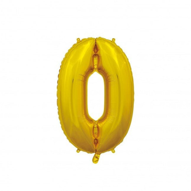 Folieballon Cijfer 0 Goud 66cm van WeFiesta koop je bij Partywinkel
