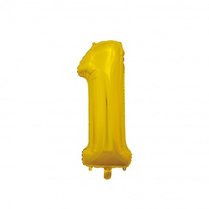 Folieballon Cijfer 1 Goud 66cm van WeFiesta koop je bij Partywinkel