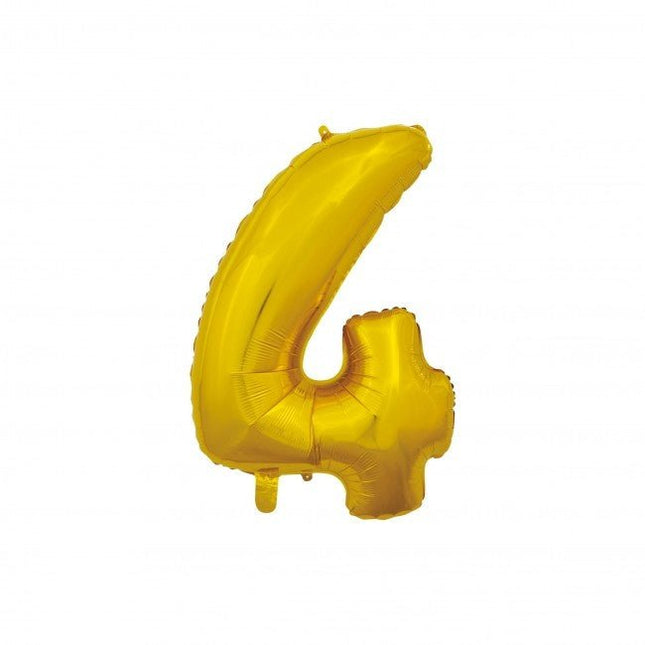 Folieballon Cijfer 4 Goud 66cm van WeFiesta koop je bij Partywinkel