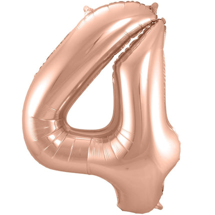 Folieballon Cijfer 4 - Rosé Goud - 86 cm van Folat koop je bij Partywinkel