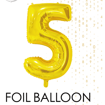 Folieballon Cijfer 5 Goud 66cm van WeFiesta koop je bij Partywinkel