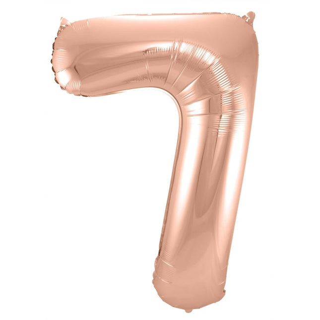 Folieballon Cijfer 7 - Rosé Goud - 86 cm van Folat koop je bij Partywinkel