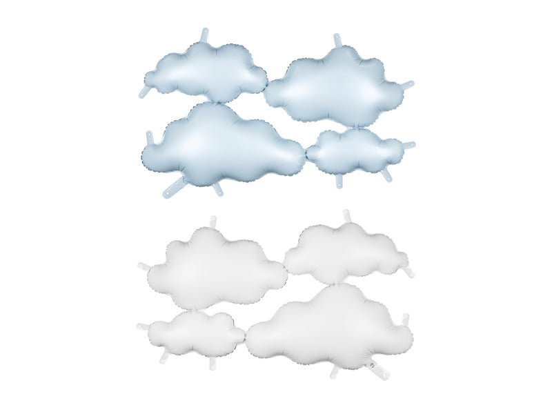 Folieballon dubbelzijdige achtergrond wolken, 99x52 cm, wit - lichtblauw van Partydeco koop je bij Partywinkel