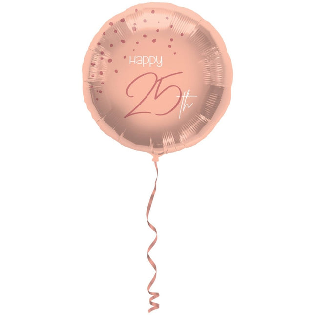 Folieballon Elegant Lush Blush 25 Jaar - 45cm van Folat koop je bij Partywinkel