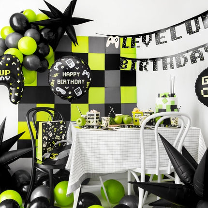 Folieballon Game Happy Birthday, 35x35 cm, mix van Partydeco koop je bij Partywinkel
