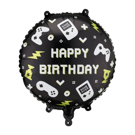 Folieballon Game Happy Birthday, 35x35 cm, mix van Partydeco koop je bij Partywinkel
