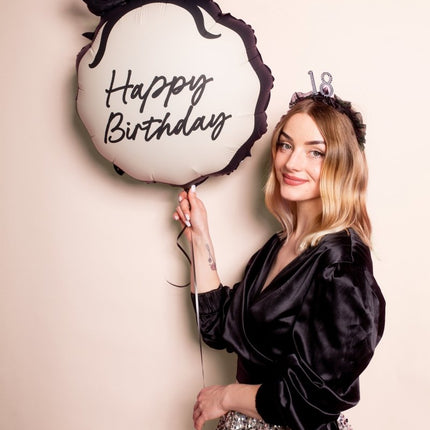 Folieballon Happy Birthday, 47,5 x 45 cm van Partydeco koop je bij Partywinkel