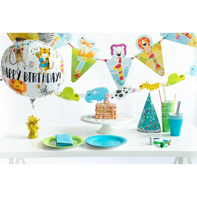 Folieballon 'Happy Birthday!' Dieren - 45cm van Folat koop je bij Partywinkel