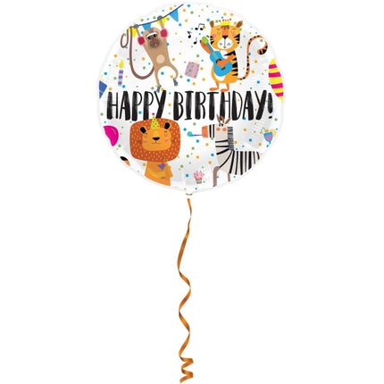 Folieballon 'Happy Birthday!' Dieren - 45cm van Folat koop je bij Partywinkel