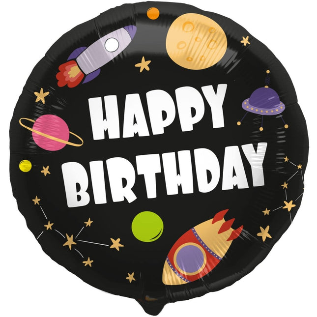 Folieballon 'Happy Birthday' Raket - 45cm van Folat koop je bij Partywinkel