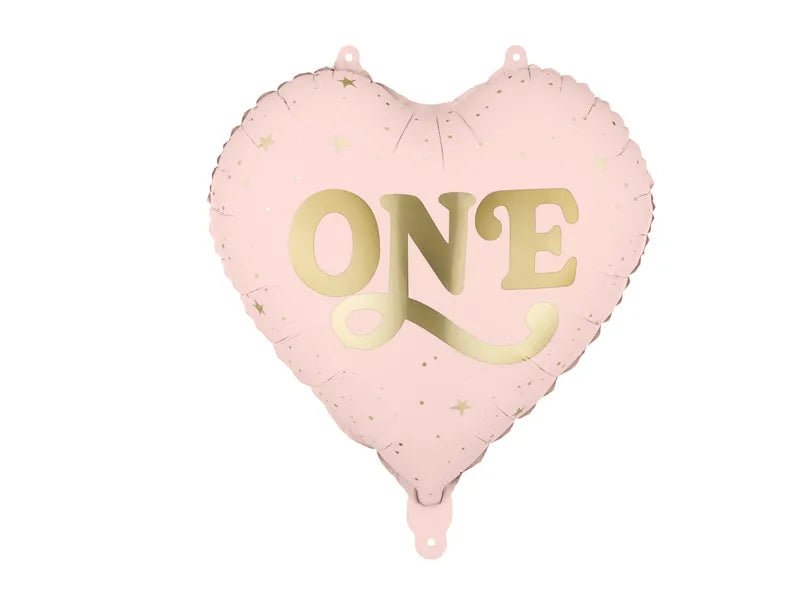 Folieballon Hart ''One'', 45 cm, lichtroze van Partydeco koop je bij Partywinkel