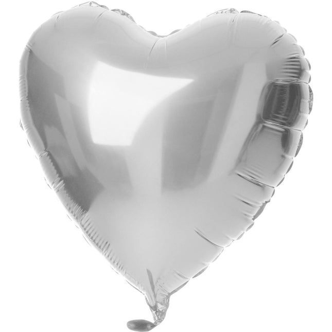 Folieballon Hartvormig Zilverkleurig - 45 cm van Folat koop je bij Partywinkel