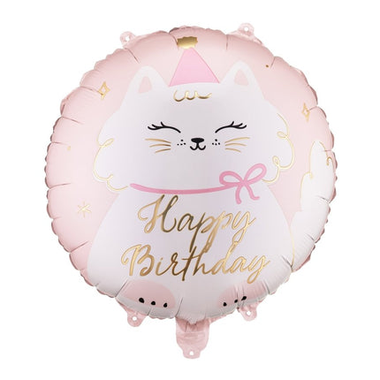 Folieballon in de vorm van een kitten, 35x35 cm, mix van Partydeco koop je bij Partywinkel