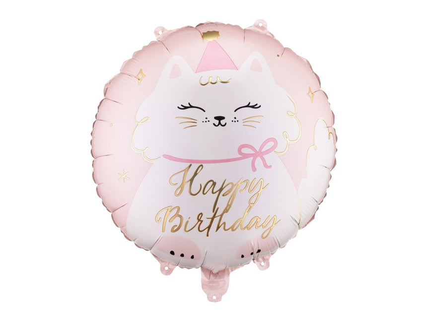 Folieballon in de vorm van een kitten, 35x35 cm, mix van Partydeco koop je bij Partywinkel