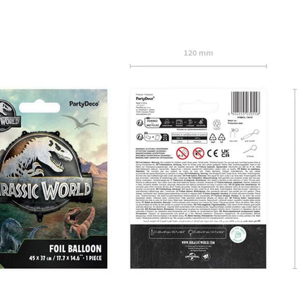 Folieballon Jurassic World - logo, 45 x 37 cm, mix van Partydeco koop je bij Partywinkel