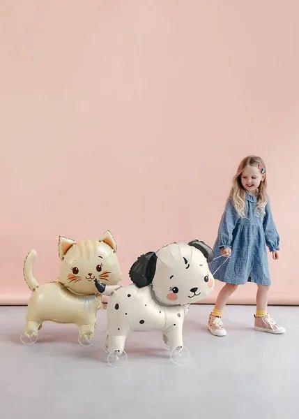 Folieballon Kat op wieltjes, 61x65 cm, mix van Partydeco koop je bij Partywinkel