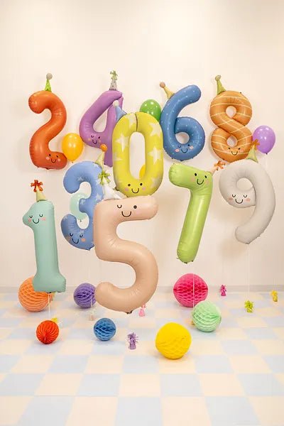 Folieballon met het cijfer "5", 86 cm, perzikkleurig van Partydeco koop je bij Partywinkel