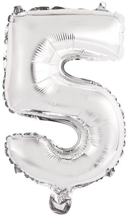 Folieballon – Mini Cijfer 5 – Zilver – 34 x 22 cm van Riethmueller koop je bij Partywinkel