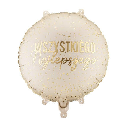 Folieballon rond ‘'Wszystkiego Najlepszego’', 35x35 cm, mix van Partydeco koop je bij Partywinkel