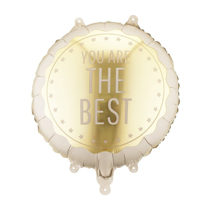 Folieballon rond ‘'You Are The Best’', 35x35 cm, mix Leeg van Partydeco koop je bij Partywinkel