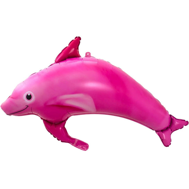Folieballon roze dolfijn - 99x70cm Leeg van Folat koop je bij Partywinkel
