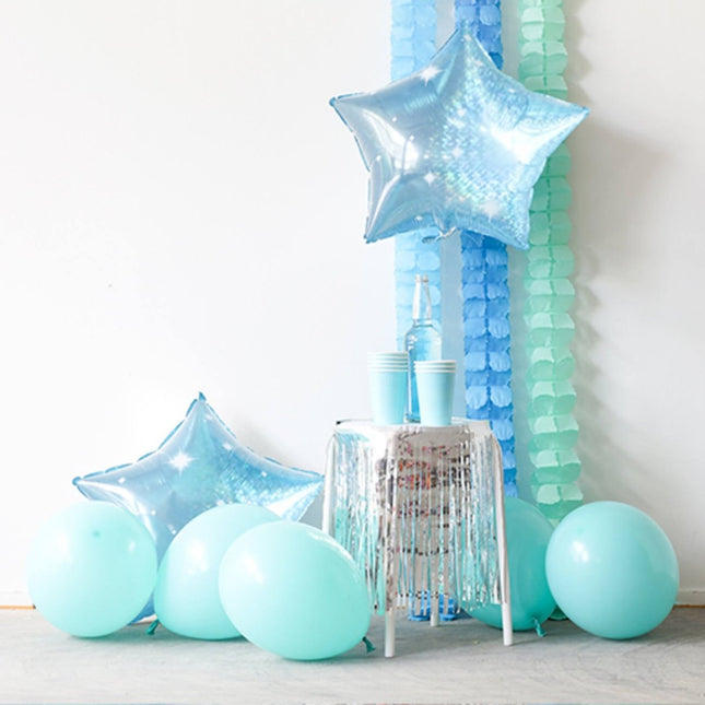 Folieballon Stervormig Galactic Aqua - 45 cm van Folat koop je bij Partywinkel