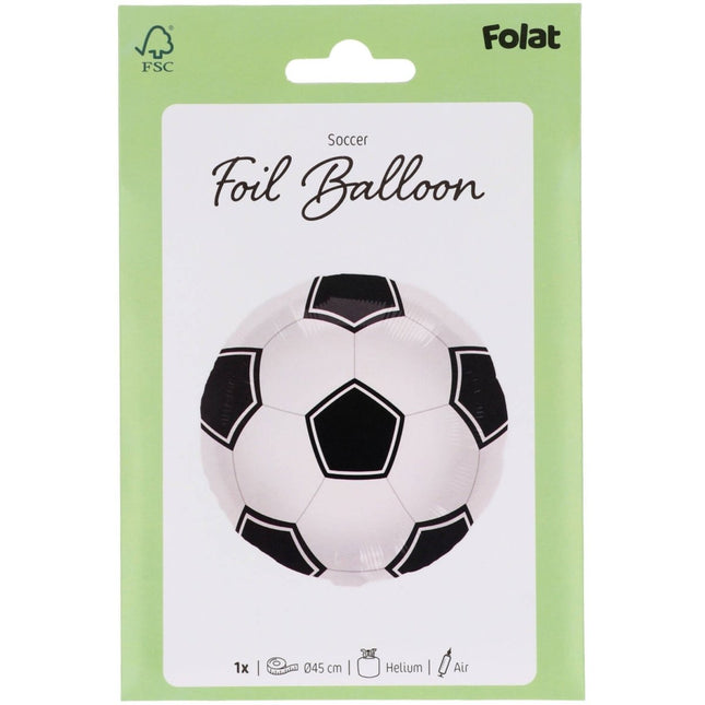 Folieballon Voetbal Zwart/Wit - 45 cm van Folat koop je bij Partywinkel